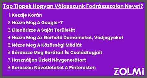 Infografika: ötletek a menő fodrászszalon név kiválasztásához