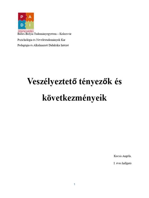Veszélyeztető tényezők grafikusan