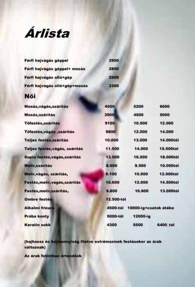 Infografika: Fodrászati szolgáltatások és átlagos árak Vác környékén