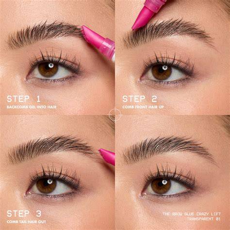 Infografika: Brow Glue alkalmazási lépések
