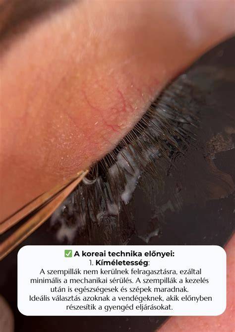 Koreai lash lifting vizuális táblázat