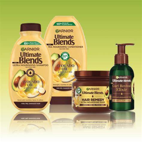 Ábra: Hajápolási rutin Garnier Ultimate Blends Avocado Olaj & Sheavaj samponnal