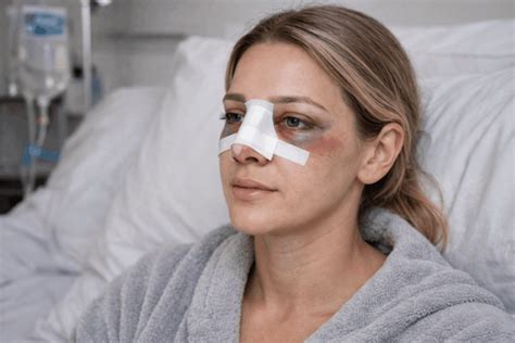 Orrplasztika utáni duzzanat és véraláfutás példája