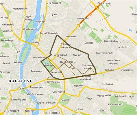 Térkép Budapest XIV. kerület