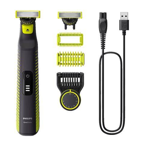 OneBlade Pro Face + Body ábra: hosszú szőrzet vágása és testhez adaptált pengék