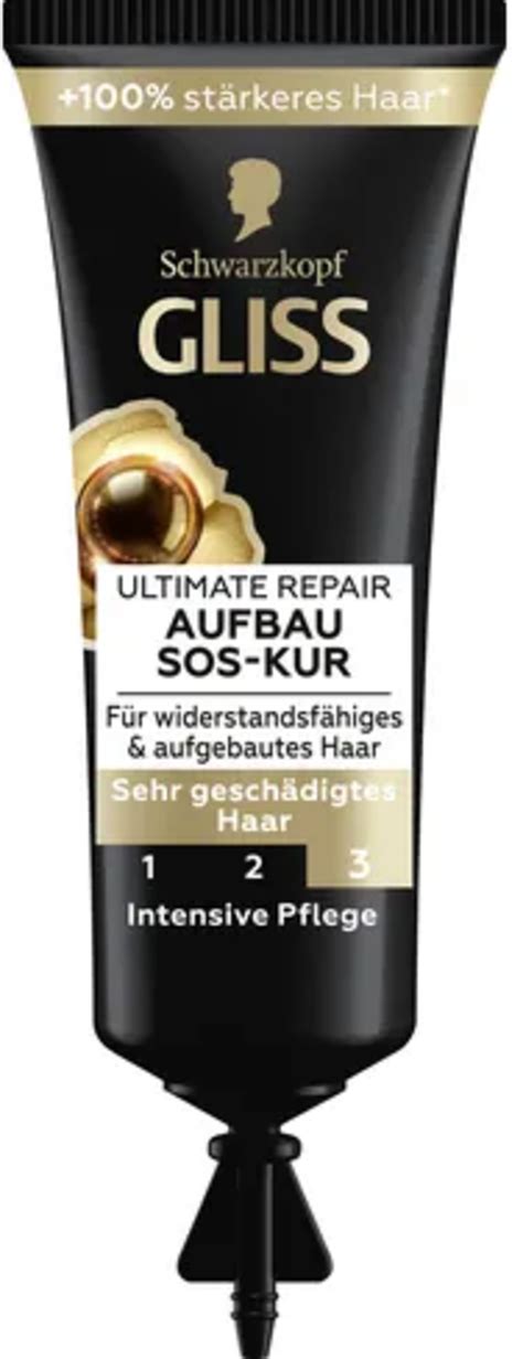 Infografika a Gliss Kur 7 sec Ultimate Repair Treatment működéséről: keratin és fekete gyöngyszérum összetevők, 7 másodperces átalakulás
