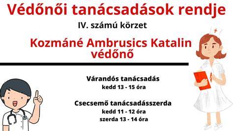 Részlegek és rendelési időpontok táblázata