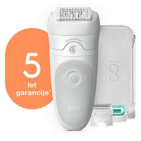 Braun Silk-épil 5 SE5380 külső és fő elemei (masszírozó görgő, Smartlight, epilálófej)