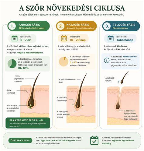 Infografika: a haj növekedési ciklusa, az anagén, katagén és telogén fázisok