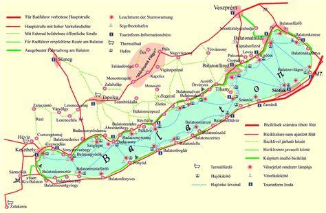 Balaton hajózás térkép és kikötők