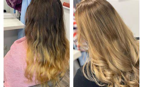 Ombre hajfestés szakmai kivitelezés közben