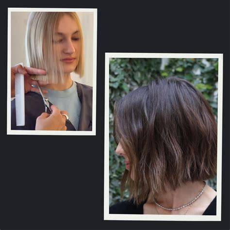blunt vs rétegzett long bob - vágási technika ábra