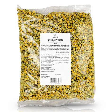 Kamillát tartalmazó termékek ábrája: kamillavirág, flavonoidok és antioxidánsok szemléltetése
