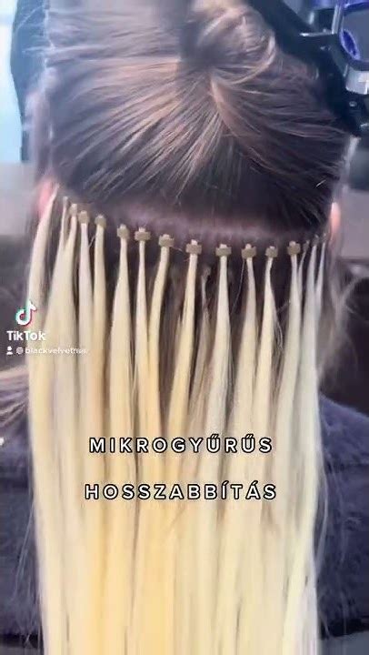 A mikrogyűrűs hajhosszabbítás folyamatának illusztrációja