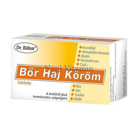 Dr. Böhm Bőr Haj Köröm tabletta - összefoglaló infografika