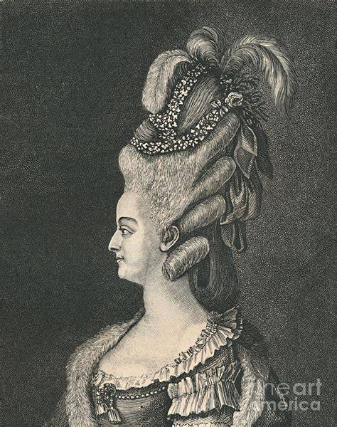 Marie Antoinette stílusú haj részlete