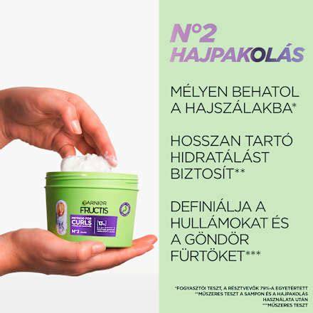 Hajnövesztő és hidratáló hajpakolás összetevők vizuális áttekintése