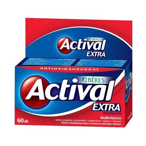 Infografika: Actival Extra összetevők és napi ajánlott bevitel