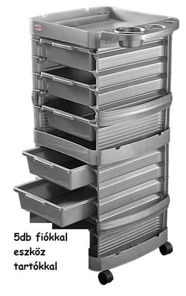 fodrász eszközkocsi fiókok