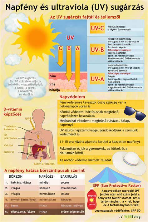 hajvédő permet infografika az UV-sugárzás hatásáról