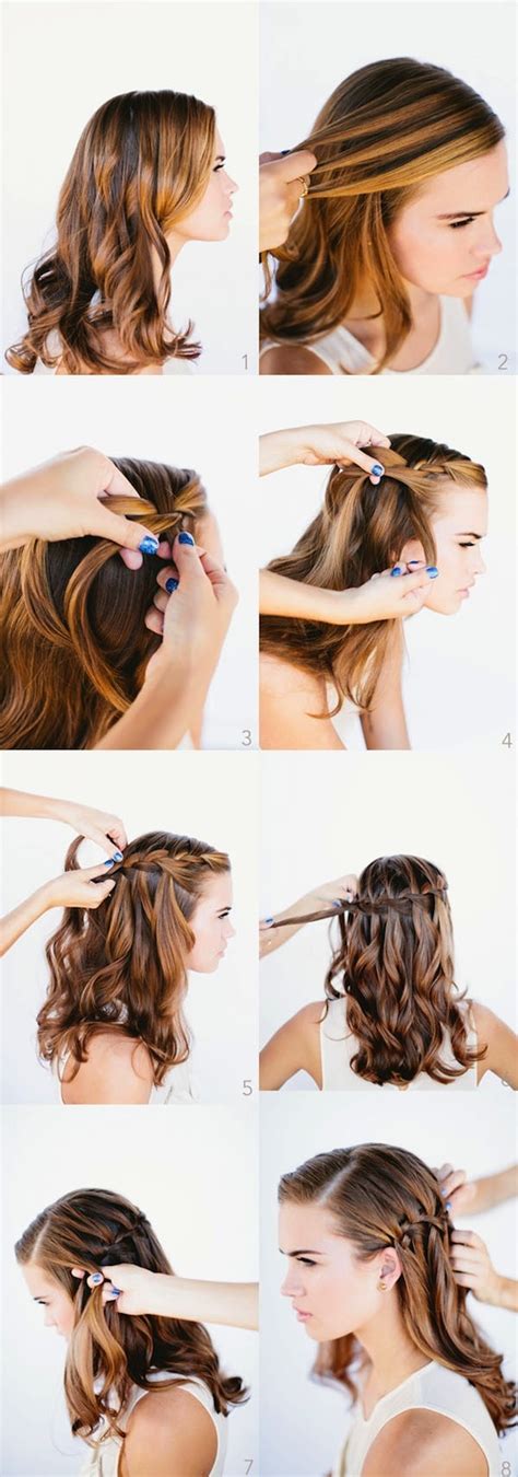 Fotósorozat a vízesés frizura készítéséről