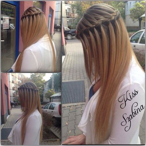 Diagram a két szálból álló vízesés fonat elkészítéséhez