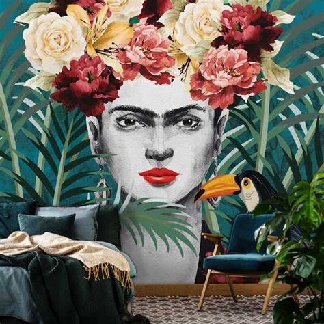 Frida Kahlo portré és jaguár motívum