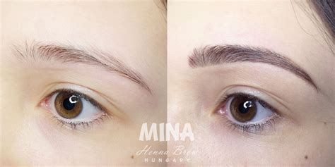 Szemöldökfestés előtt és után