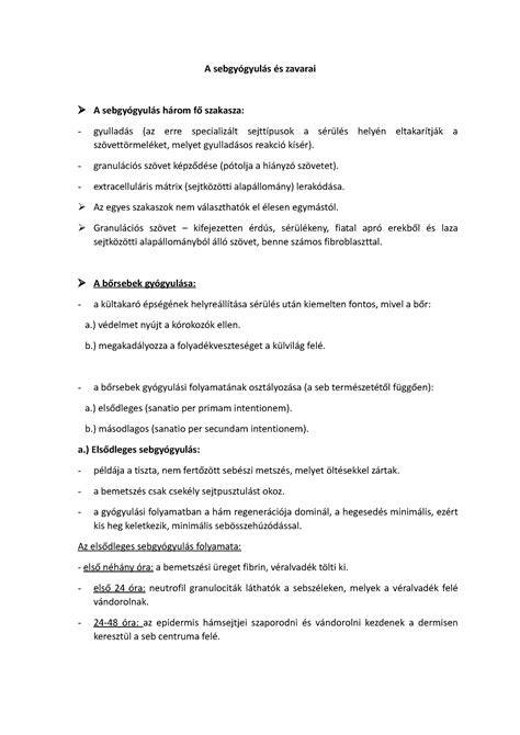 Diagram: sebgyógyulás három szakasza és időtartama