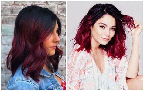 Vörös ombre és balayage grafika: színátmenetek és pigment-árnyalatok térképe
