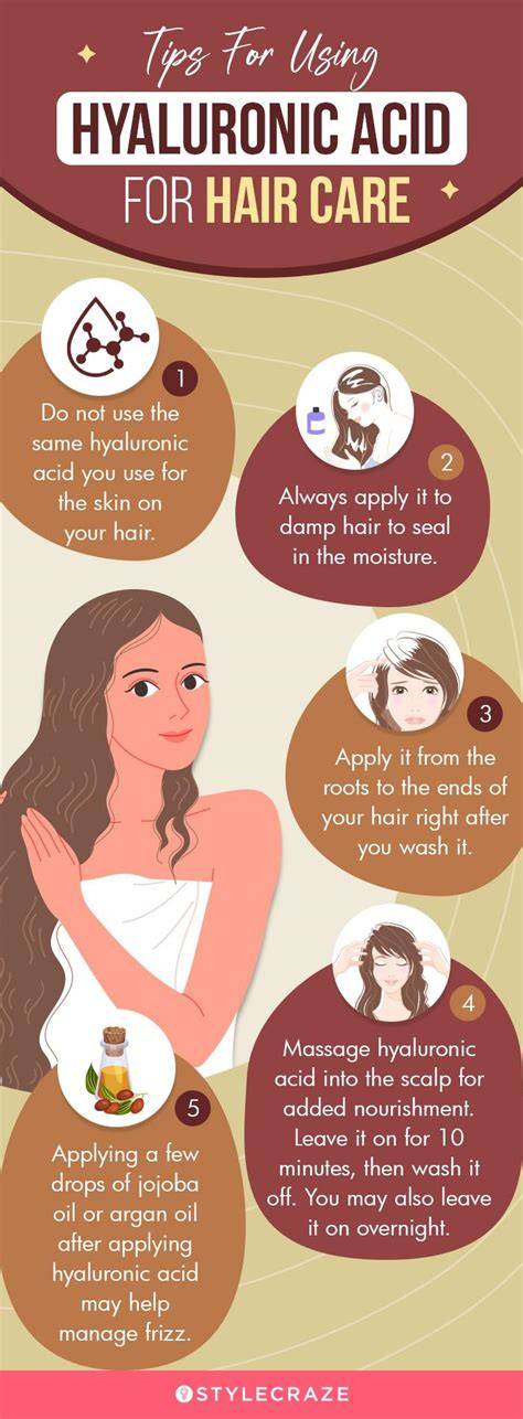 Hyaluronic acid hair treatment infographic