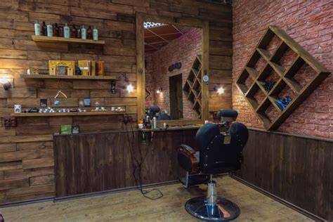 Fotó egy modern barber shop belső teréről