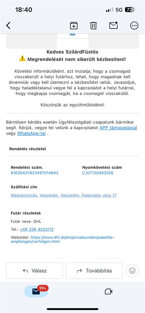 Futár rendelési felület