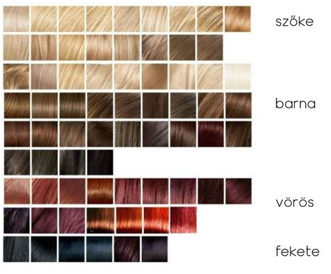 Infografika: Hamvas szőke árnyalatok skálája és fedési arányok