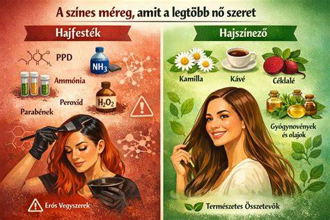 hajfesték összetevők és alkalmazás diagram