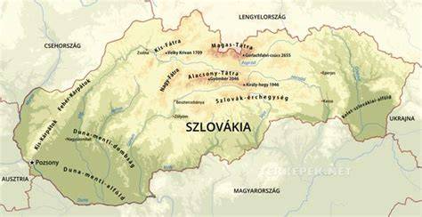 Szlovákiai gyalogtúra táj panoráma térkép