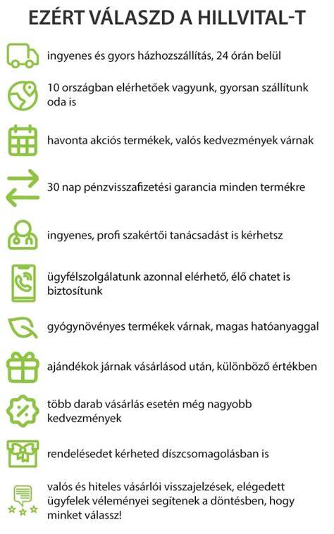 HillVital termékkínálat és filozófia infographic
