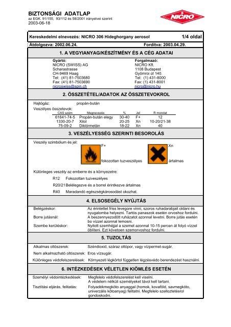 Biztonsági szimbólumok hajfesték dobozon