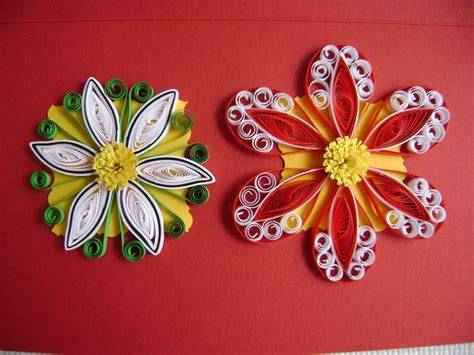Quilling virágok közelről