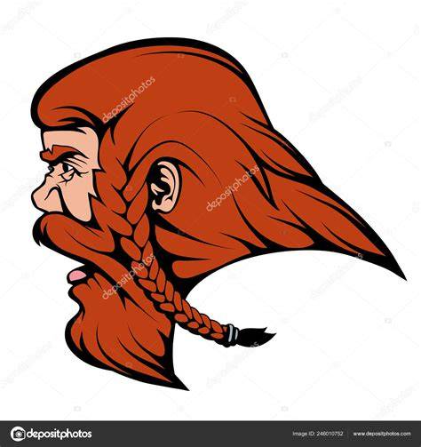 férfi Viking hajfonás illusztráció