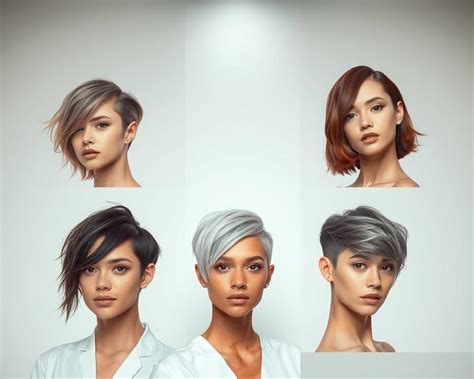 Különböző hajvágási stílusok illusztrációja