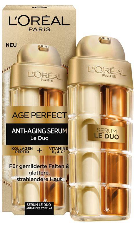 Infografika: L’Oréal Paris Age Perfect Serum Le Duo összetevői és működési elve