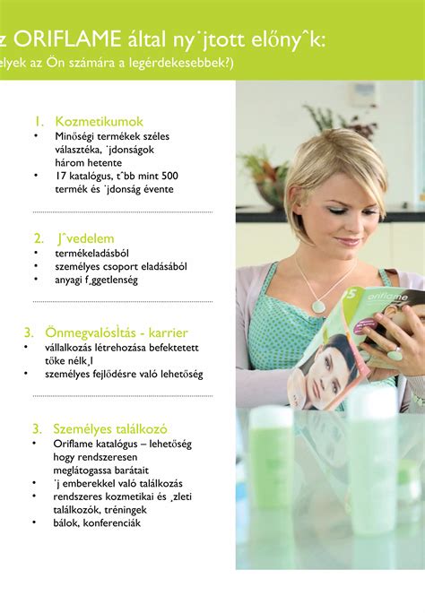 Oriflame előnyök infografika