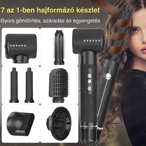 Remington AS7051 tartozékok: forgó kefe, simító fej, szárító fúvóka