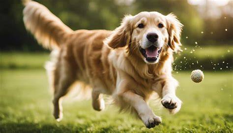golden retriever apportírozás közben