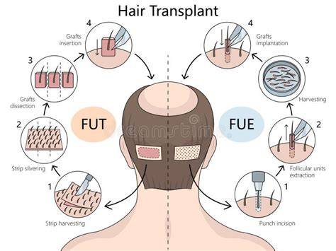 FUE hajátültetés lépései diagram