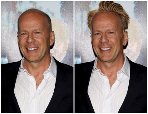 Bruce Willis portré-zárkózott, kopasz megjelenés