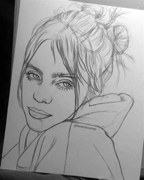 portré Billie Eilish rajz grafika