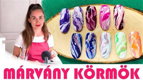 Körmös munkafolyamat és kész körmök