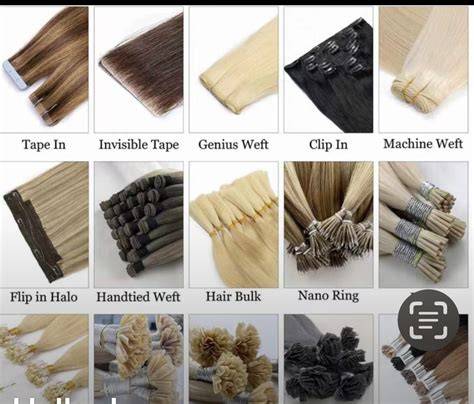infographic about hair types and extensions